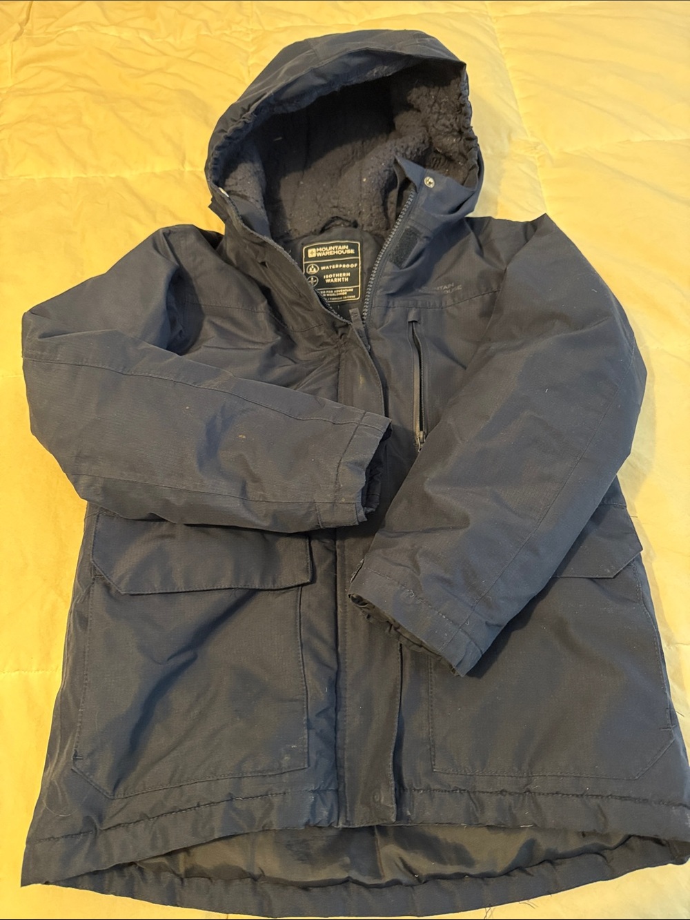 Boys Navy Hooded Winter Parka Jacket